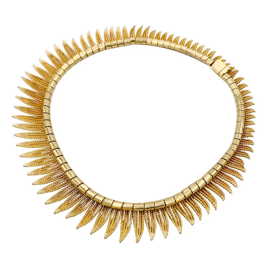 Collier en or jaune à franges de fils torsadés - Image 8