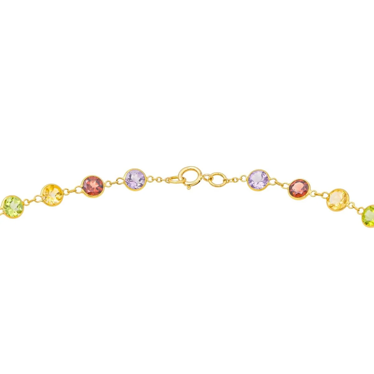 Collier en or jaune, améthystes, grenats, citrines, topazes et péridots - Image 5