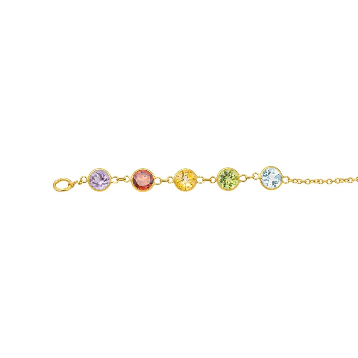 Collier en or jaune, améthystes, grenats, citrines, topazes et péridots - Image 6