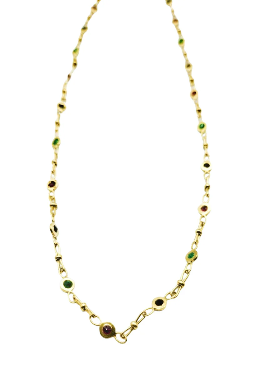 Collier en or jaune et pierres fines - Image 2