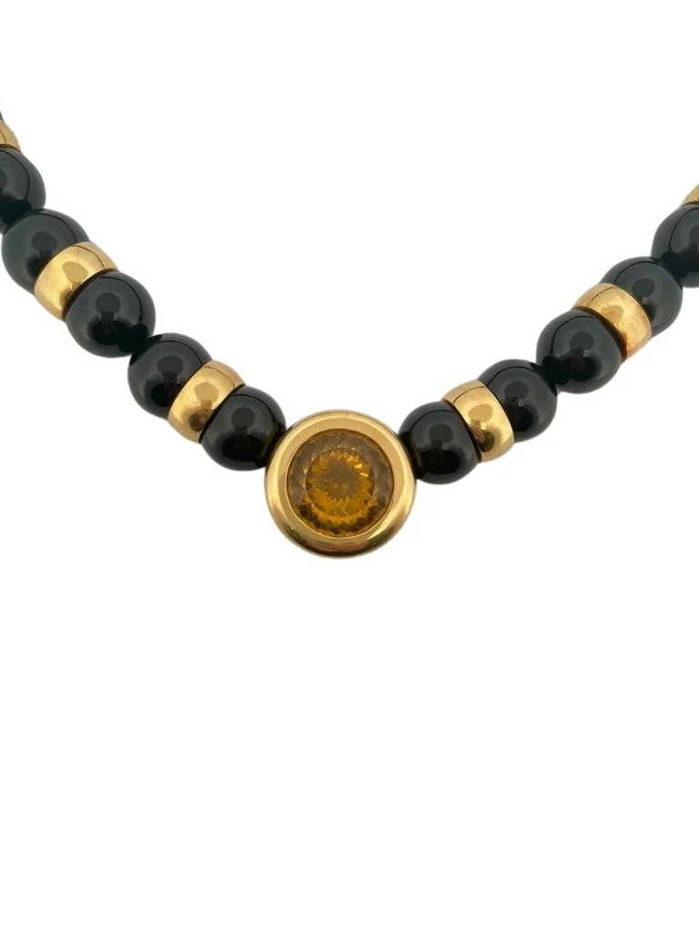 Collier en or jaune, perles d'onyx et citrine - Image 2