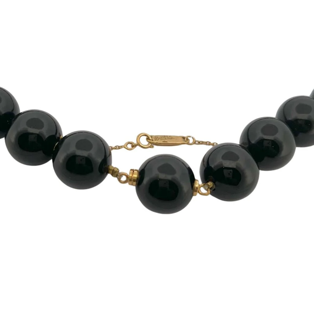 Collier en or jaune, perles d'onyx et citrine - Image 3