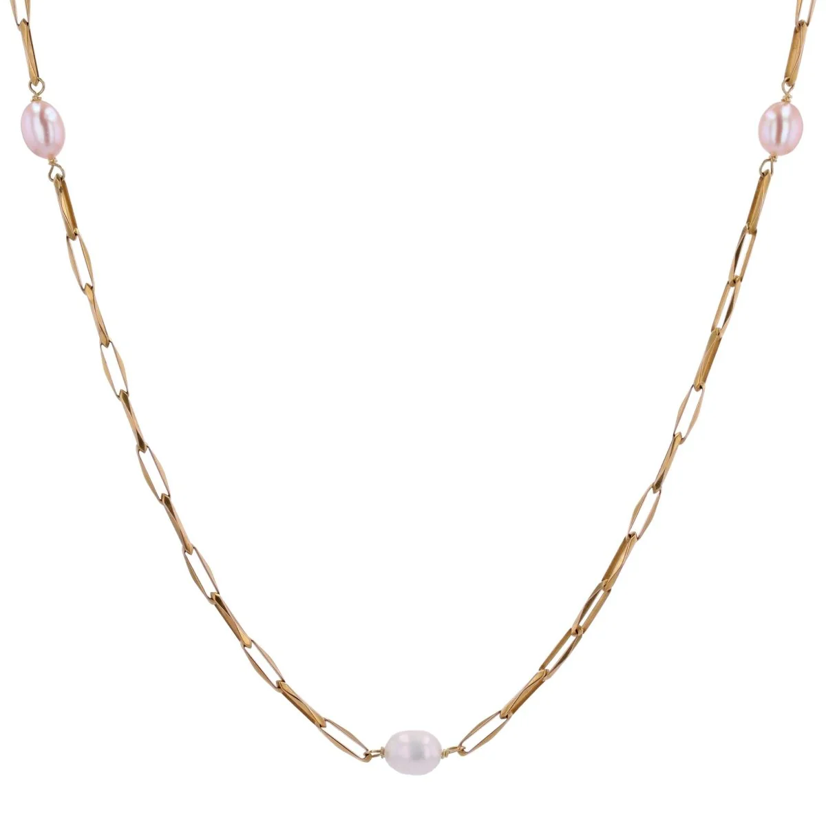 Collier Maille en or rose et perles