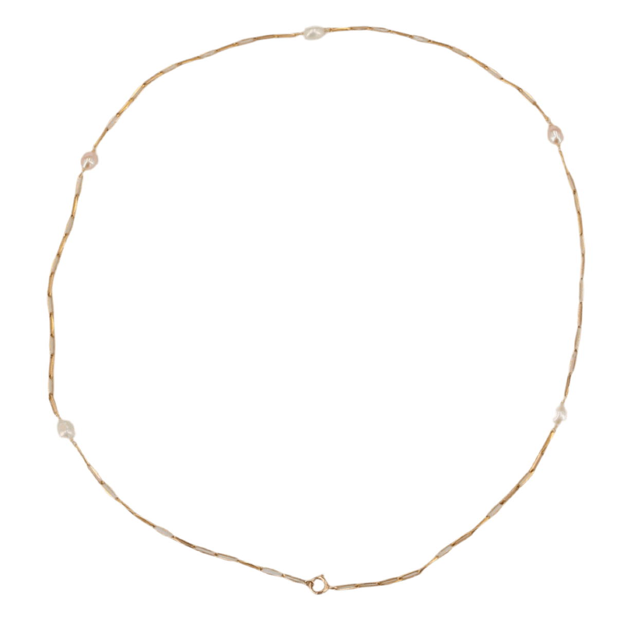 Collier Maille en or rose et perles - Image 3