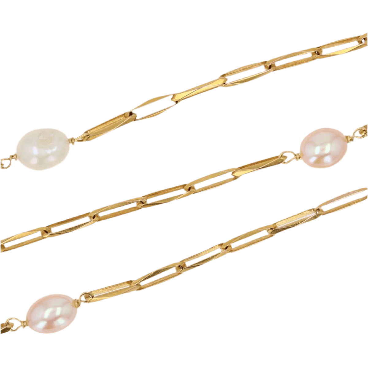 Collier Maille en or rose et perles - Image 4