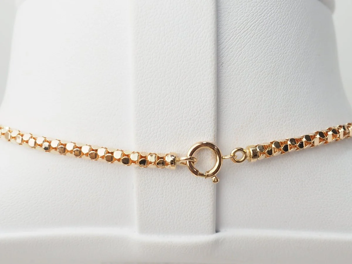 Collier en or rose, maille venitienne ronde - Image 6