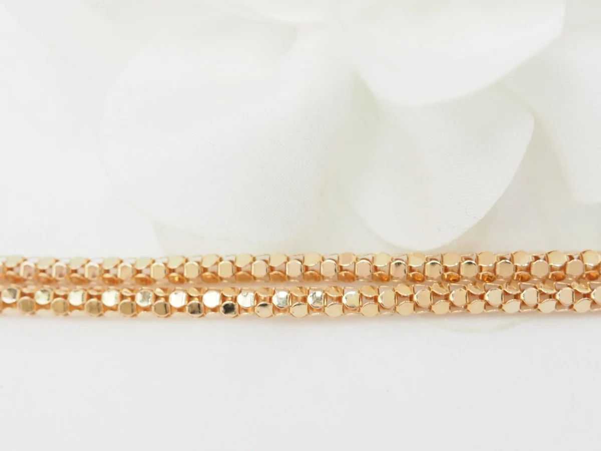 Collier en or rose, maille venitienne ronde - Image 8