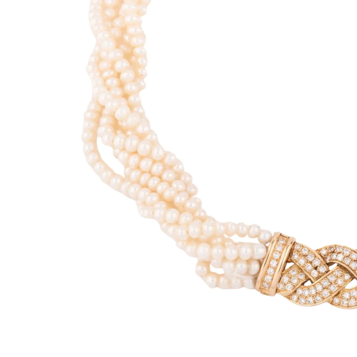 Collier en perles multirangs et fermoir en diamants - Image 4