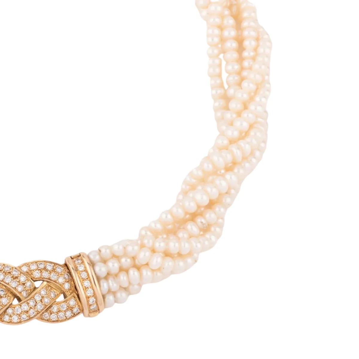 Collier en perles multirangs et fermoir en diamants - Image 5