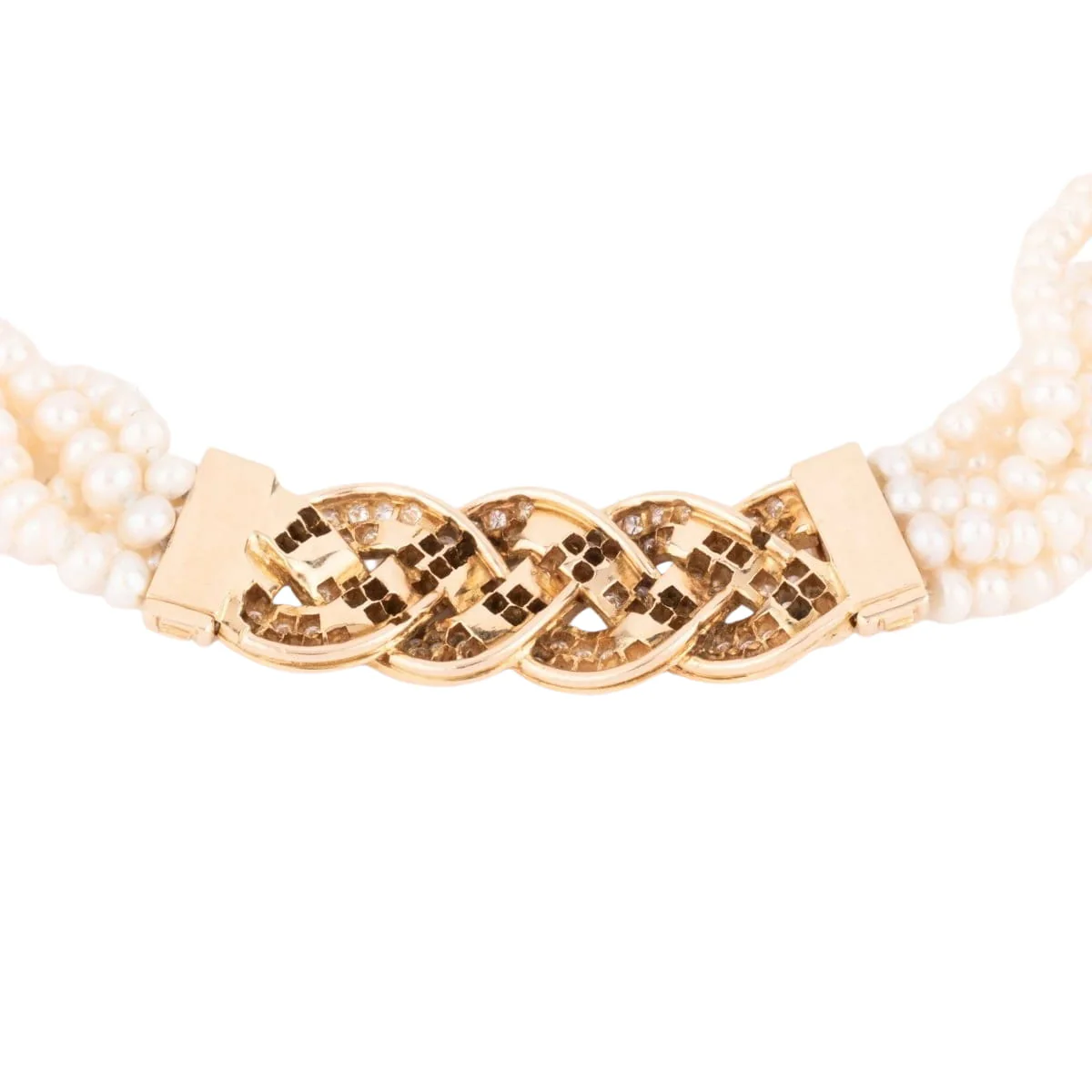 Collier en perles multirangs et fermoir en diamants - Image 7
