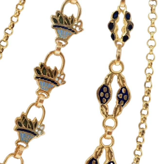 Collier Draperie en or jaune et perles - Image 3