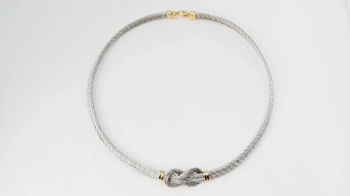Collier FRED force 10 vintage en or jaune et acier - Image 3