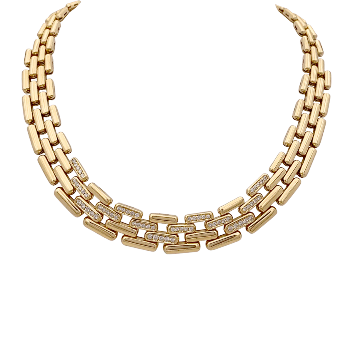 Collier Ras de Cou FRED en or jaune et diamants