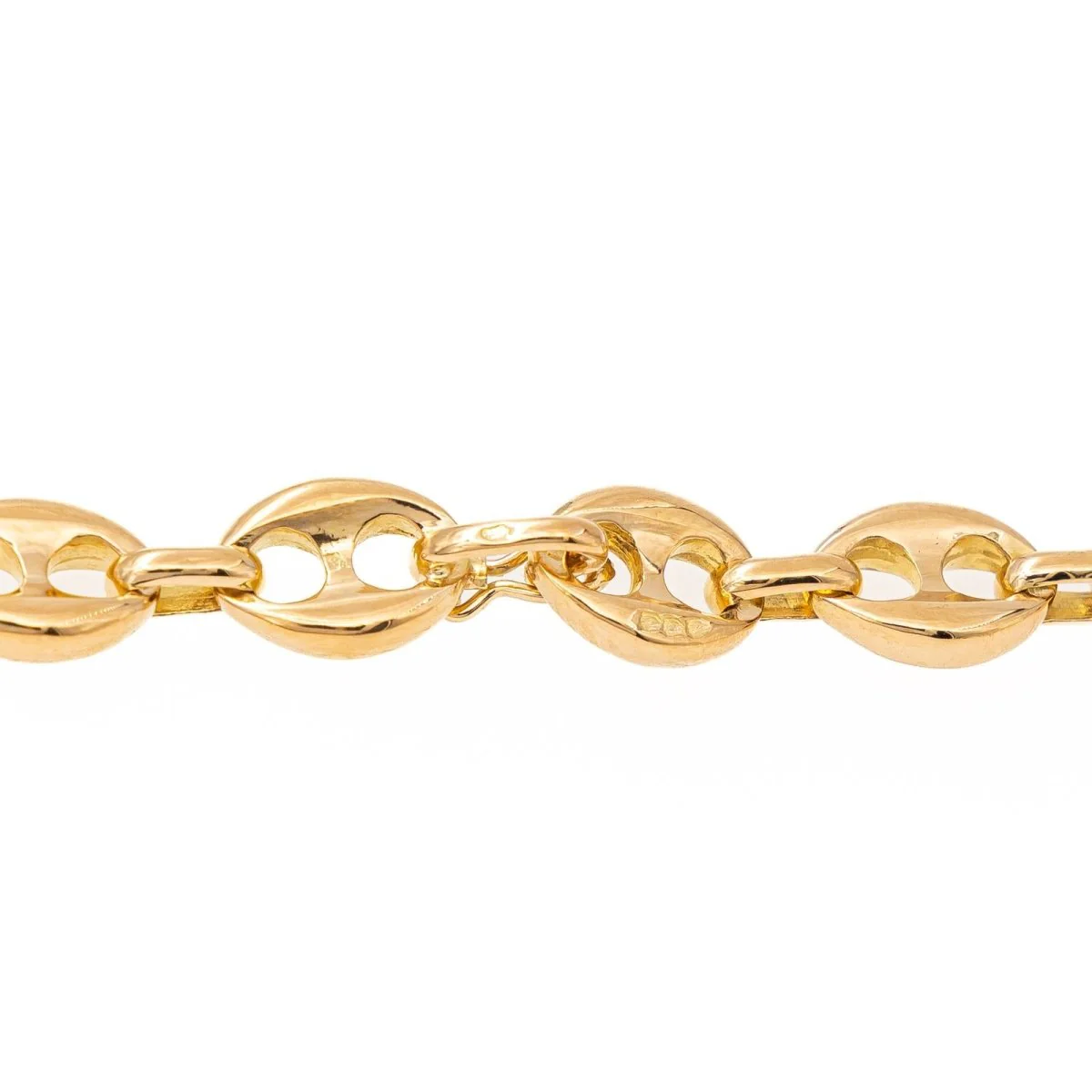Collier Chaîne maille grain de café en or jaune - Image 5
