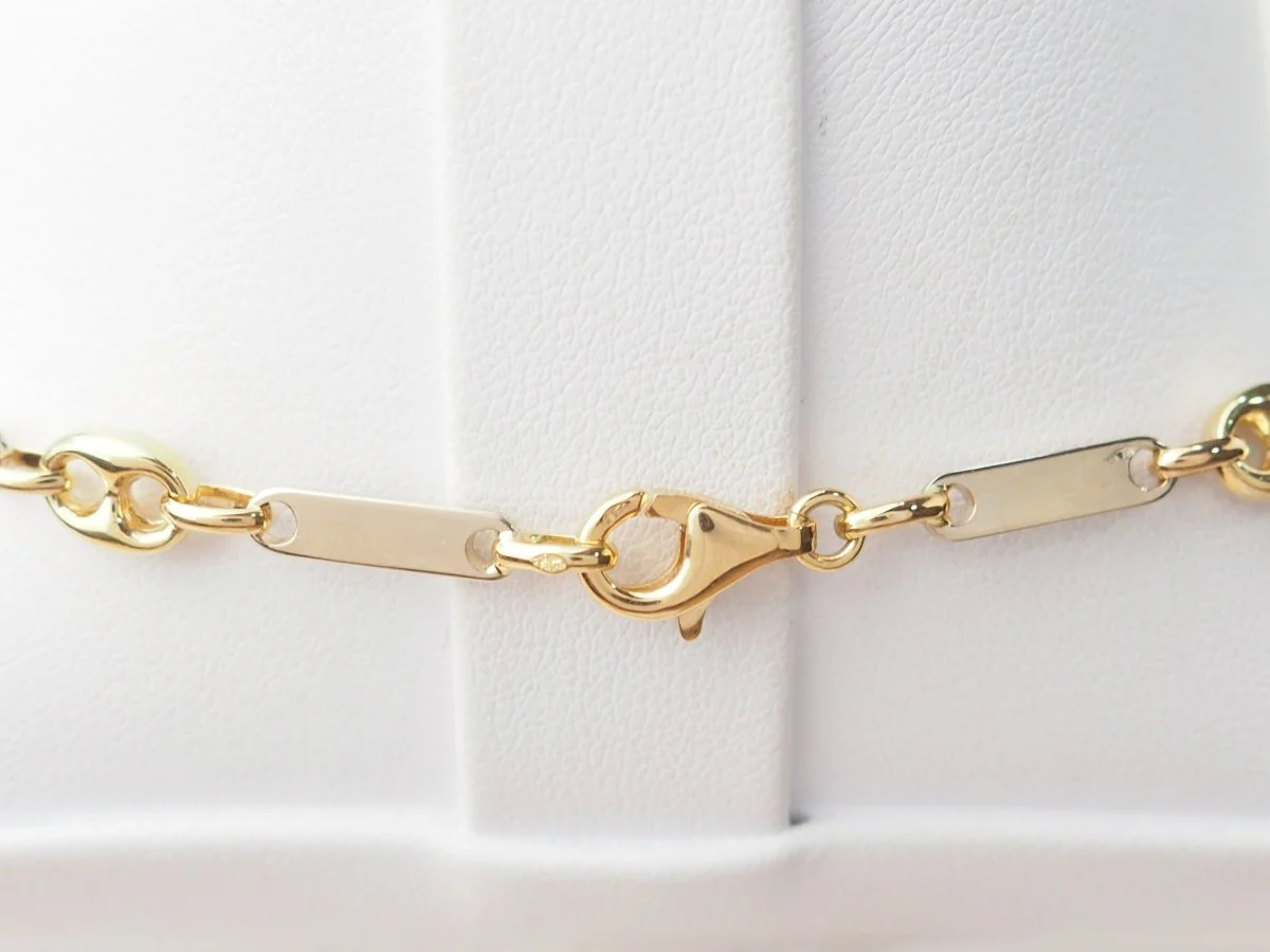 Collier grain de café or jaune et blanc - Image 6