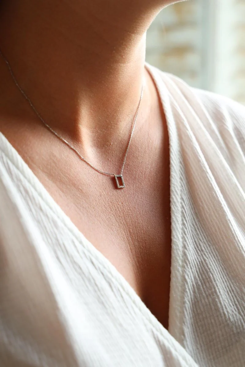 Collier en or blanc et diamant - Image 2