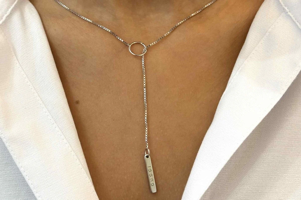 Collier GUCCI "Link to Love" en or blanc - Image 2