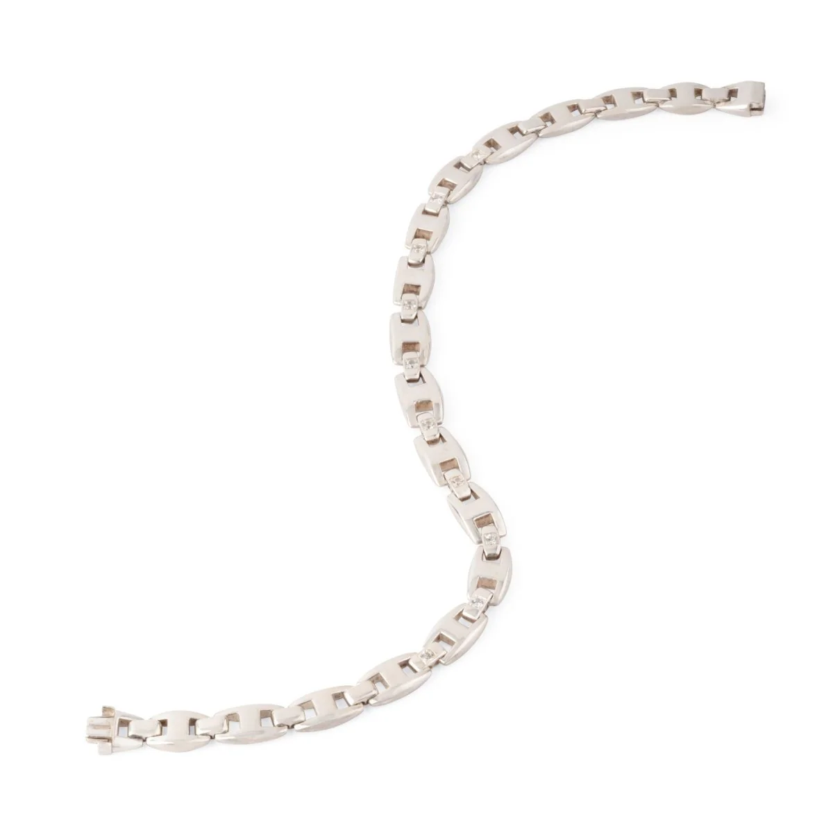 Collier HERMÈS "Cassiopée" en argent et saphirs blancs - Image 4
