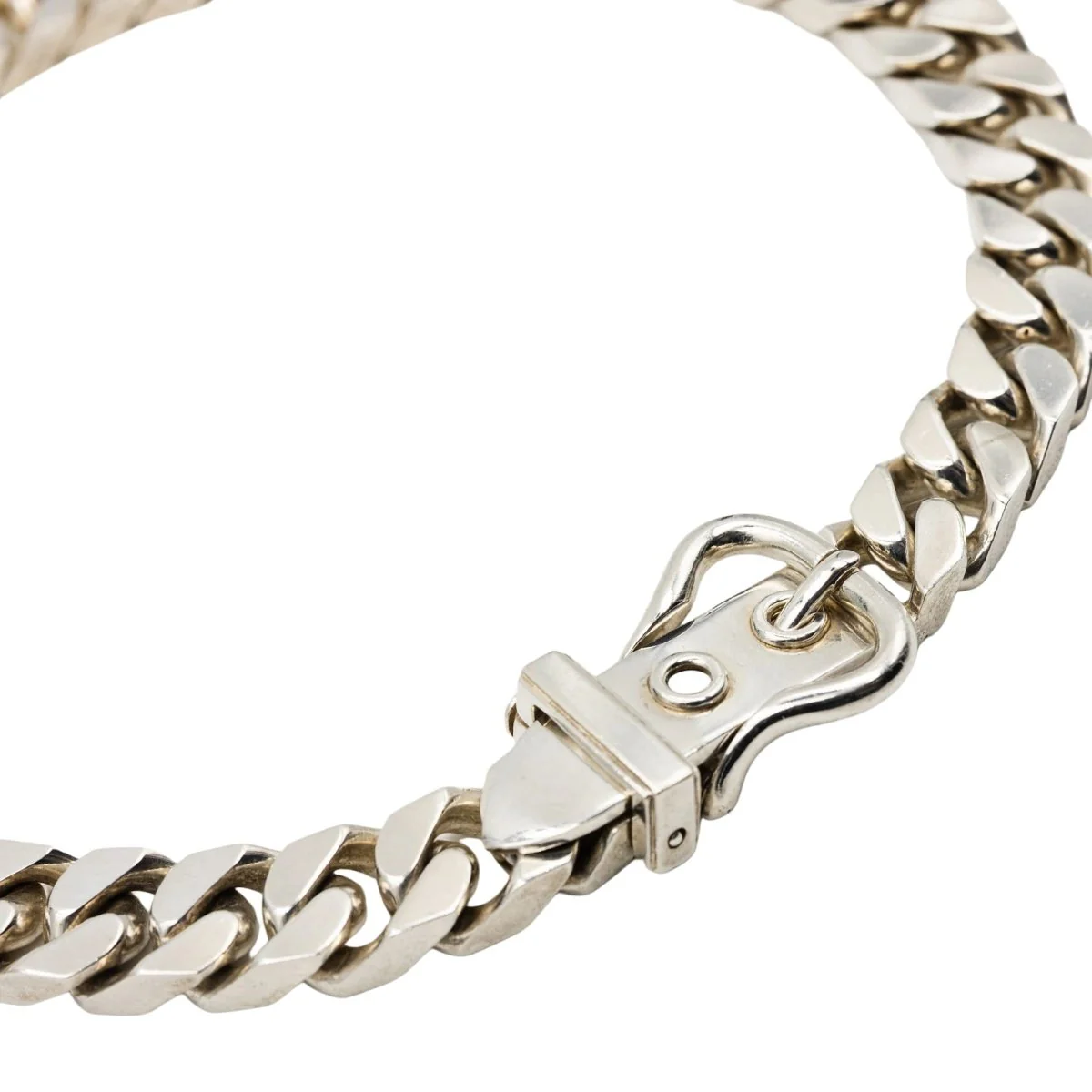 Collier HERMÈS par Gaëtan de Percin "Boucle Sellier" en argent - Image 2