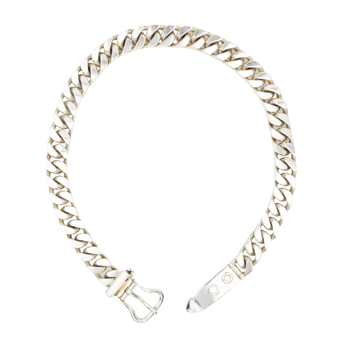 Collier HERMÈS par Gaëtan de Percin "Boucle Sellier" en argent - Image 3