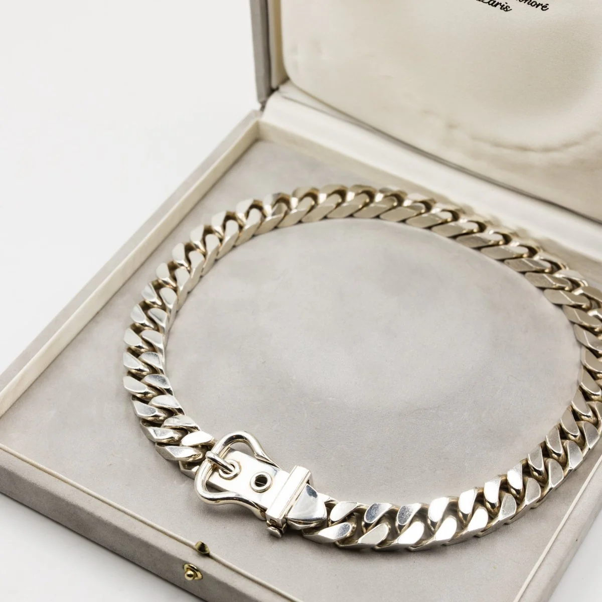 Collier HERMÈS par Gaëtan de Percin "Boucle Sellier" en argent - Image 7