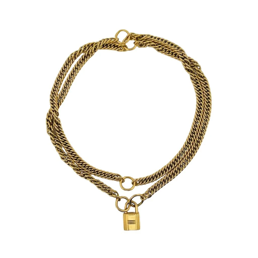 Collier HERMÈS en or jaune et cadenas