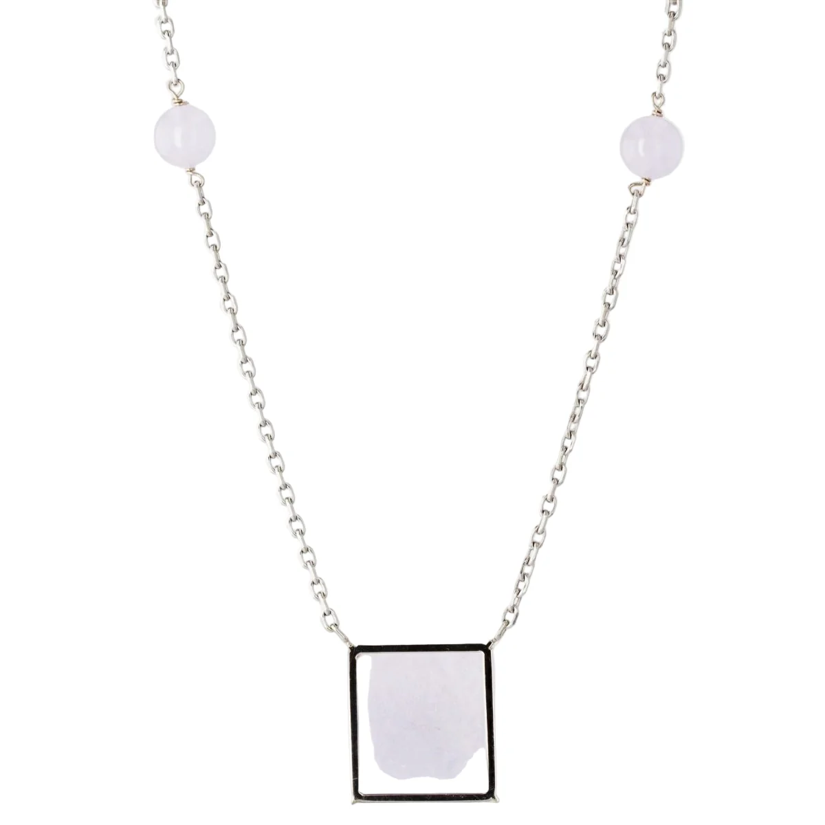 Collier Maille en or blanc et jade - Image 3