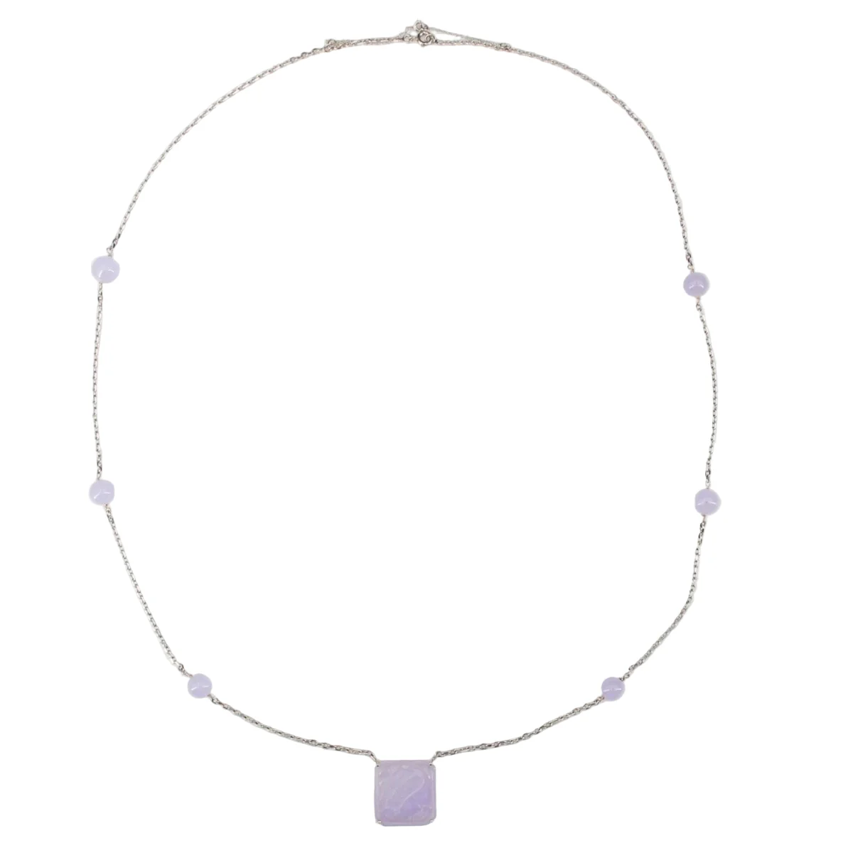 Collier Maille en or blanc et jade - Image 4