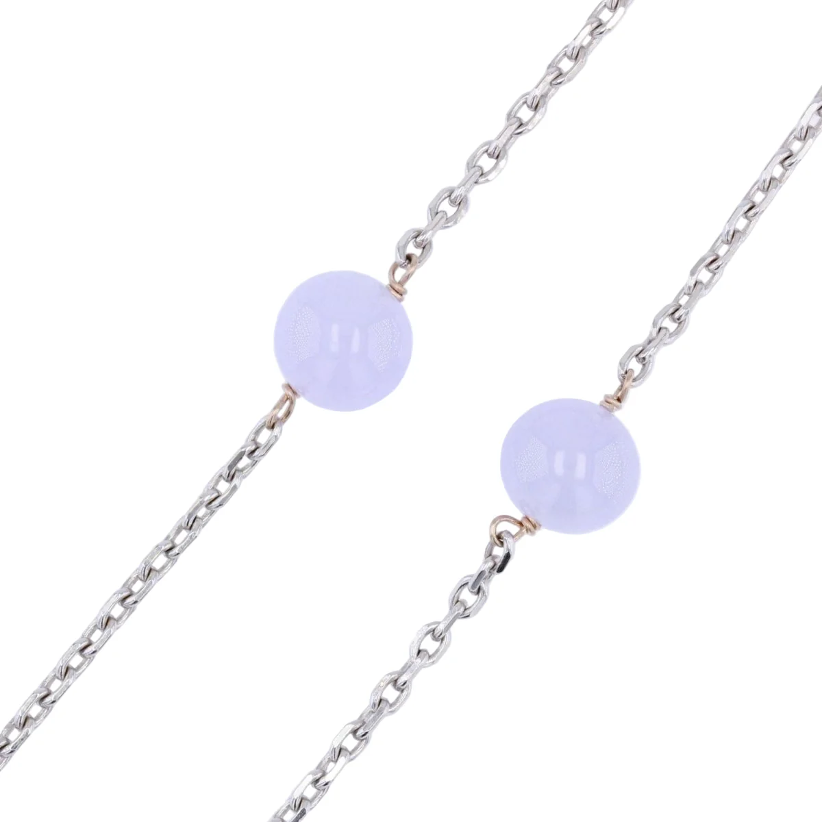 Collier Maille en or blanc et jade - Image 5