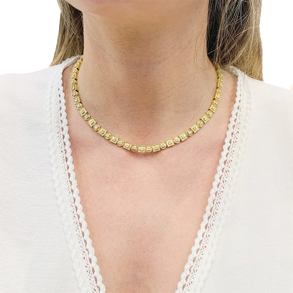 Collier Rivière LALAOUNIS "Byzantine" en or jaune et diamants - Image 2
