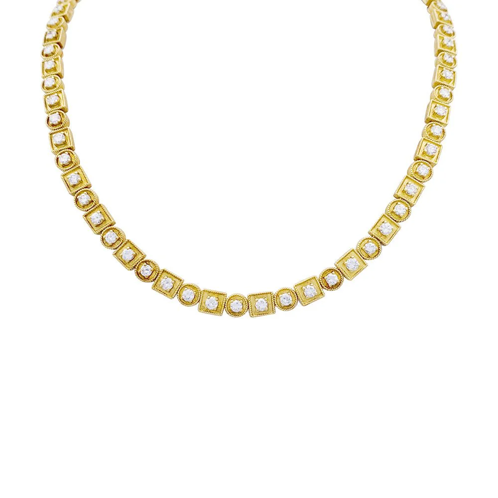 Collier Rivière LALAOUNIS "Byzantine" en or jaune et diamants - Image 3