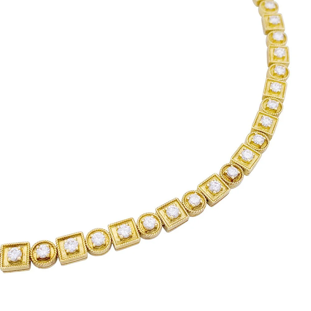Collier Rivière LALAOUNIS "Byzantine" en or jaune et diamants - Image 4