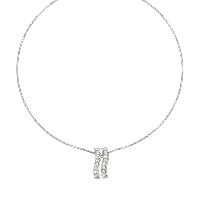 Collier Pendentif LOUIS FERAUD en or blanc et diamants