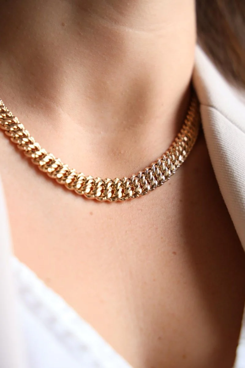Collier Maille américaine en or jaune - Image 6