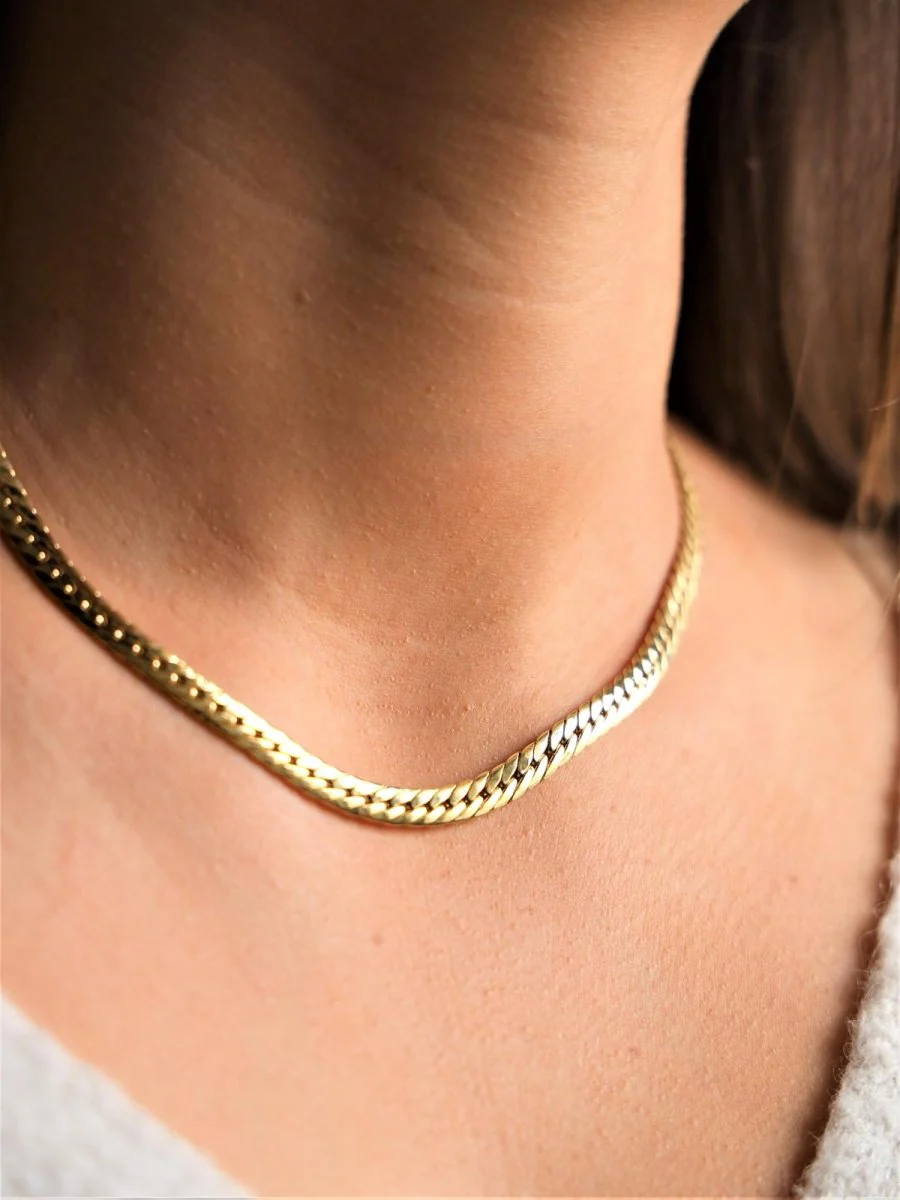 Collier Chaîne maille anglaise en or jaune - Image 7