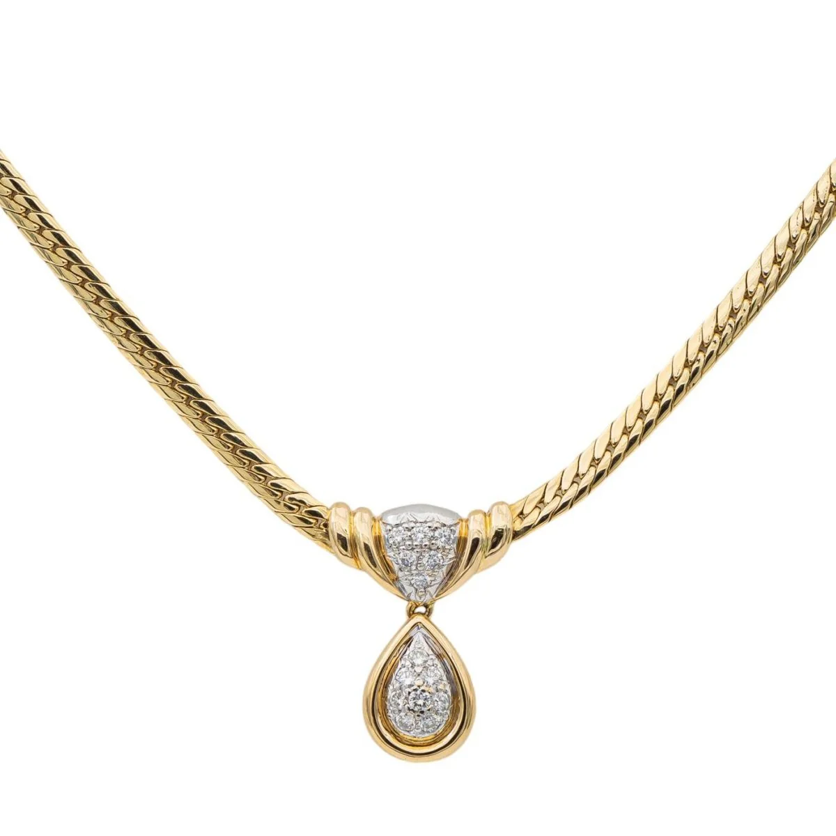 Collier Maille anglaise en or jaune et diamant - Image 3