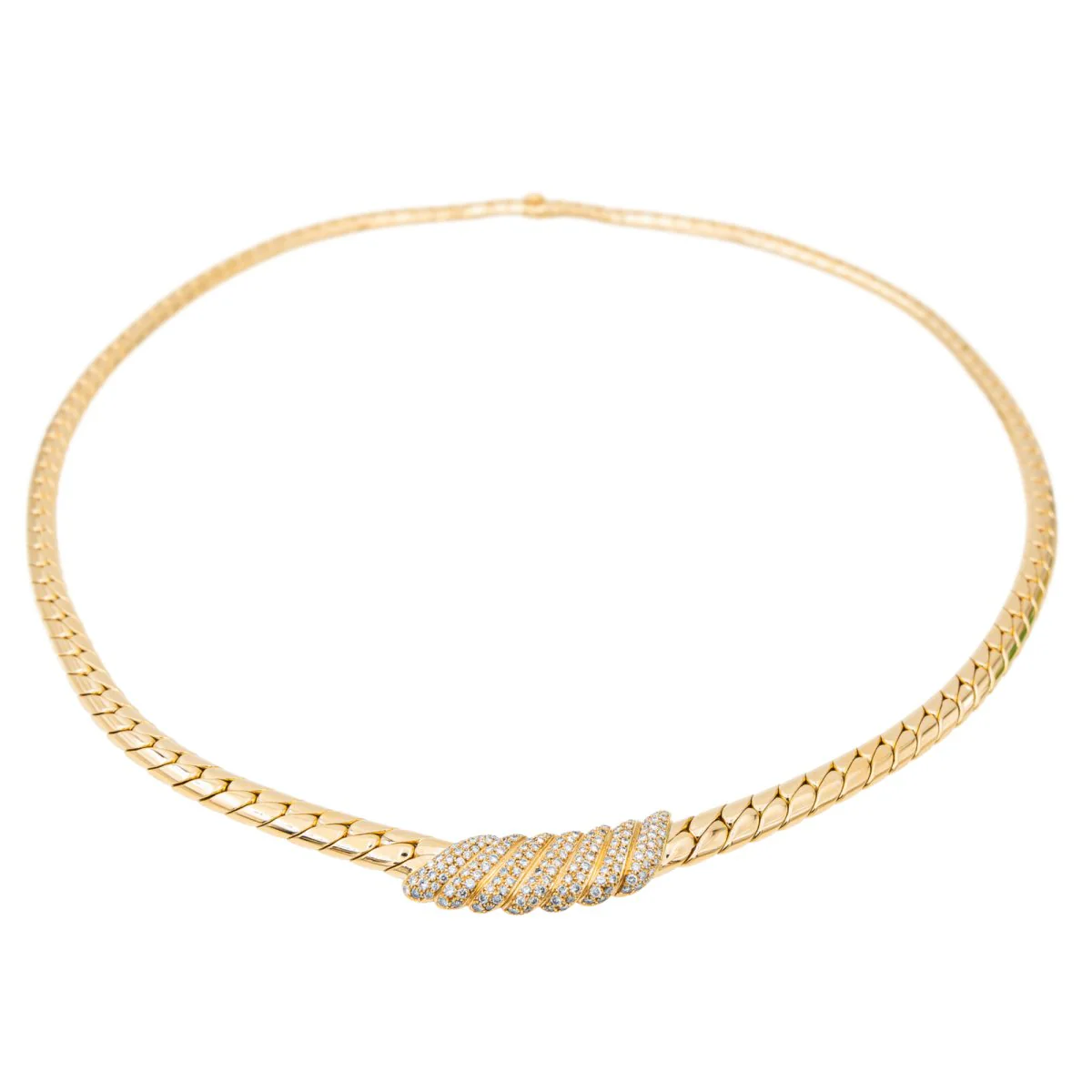 Collier Maille anglaise Or jaune Diamant - Image 2