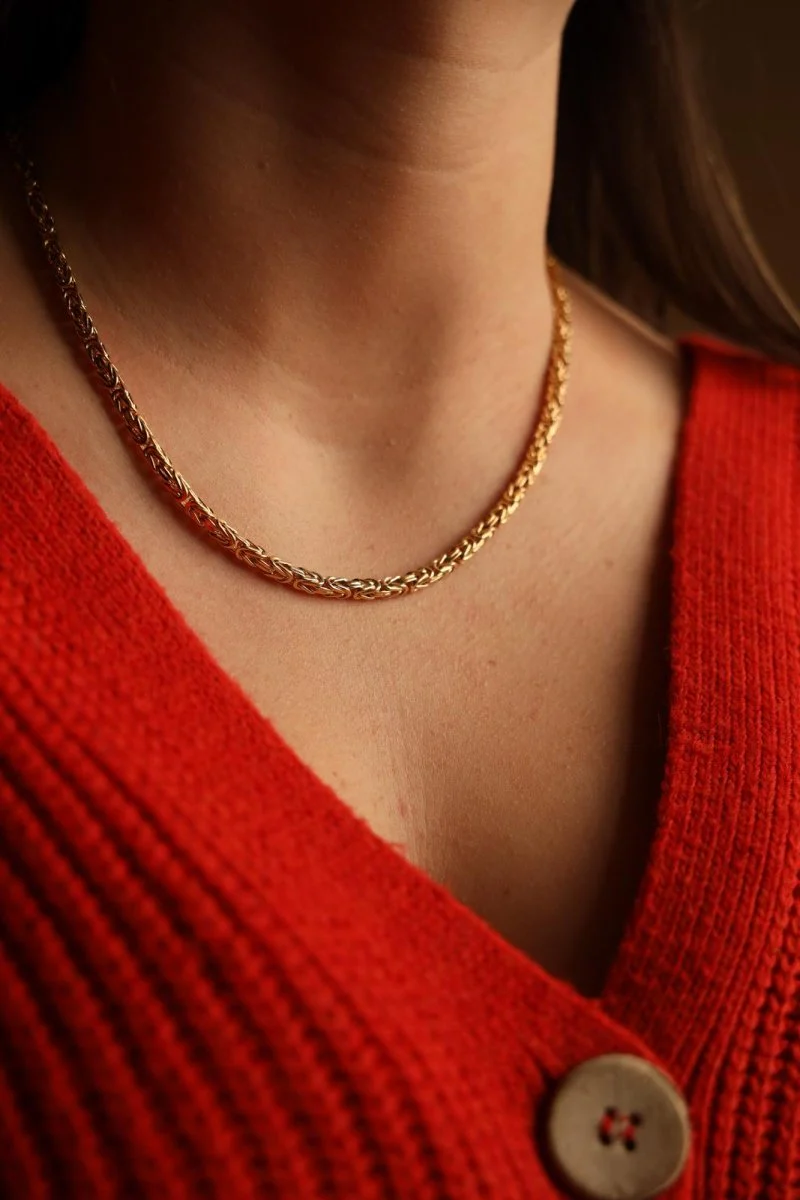 Collier Chaîne maille balinaise en or jaune - Image 3