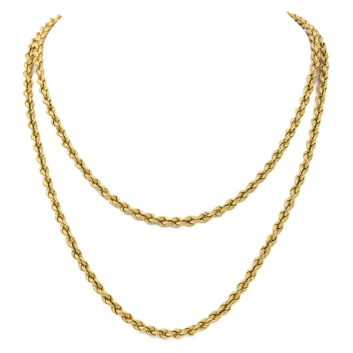 Collier Chaîne maille corde en or jaune - Image 13