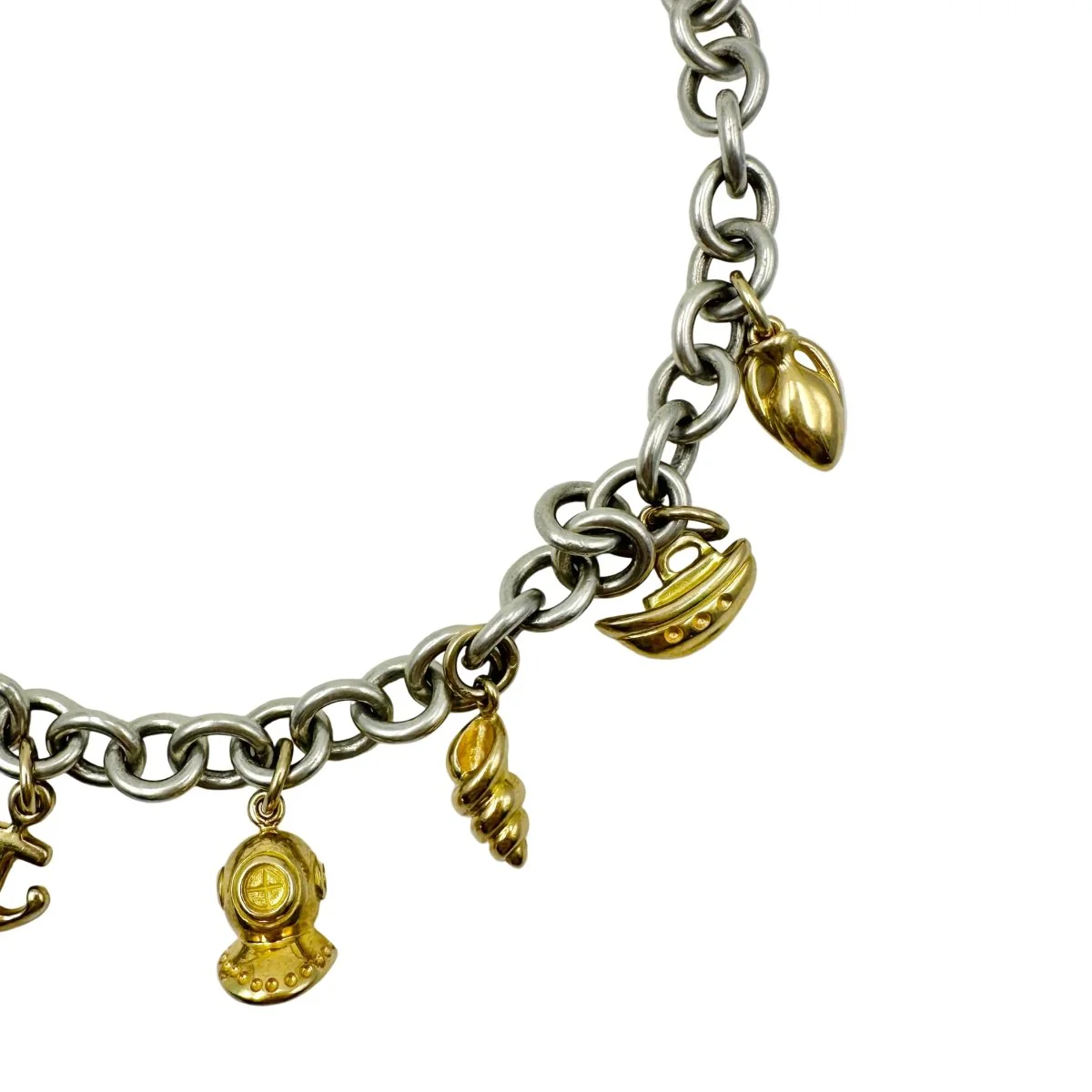 Collier Maille en or jaune et argent - Image 3