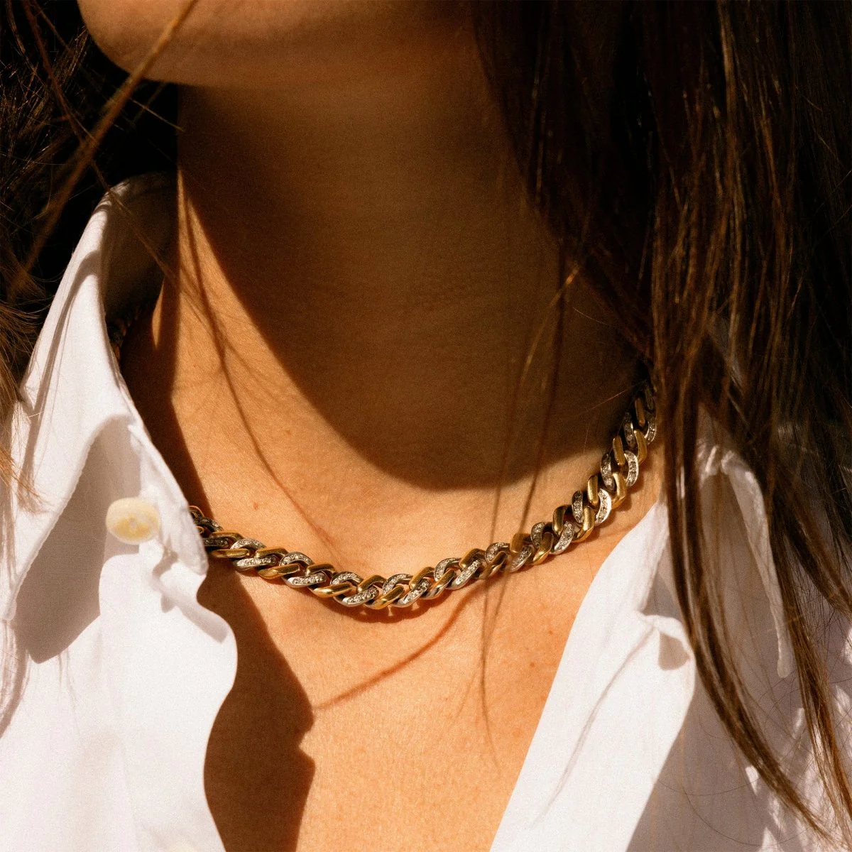 Collier Maille en or jaune, or blanc et diamants - Image 2