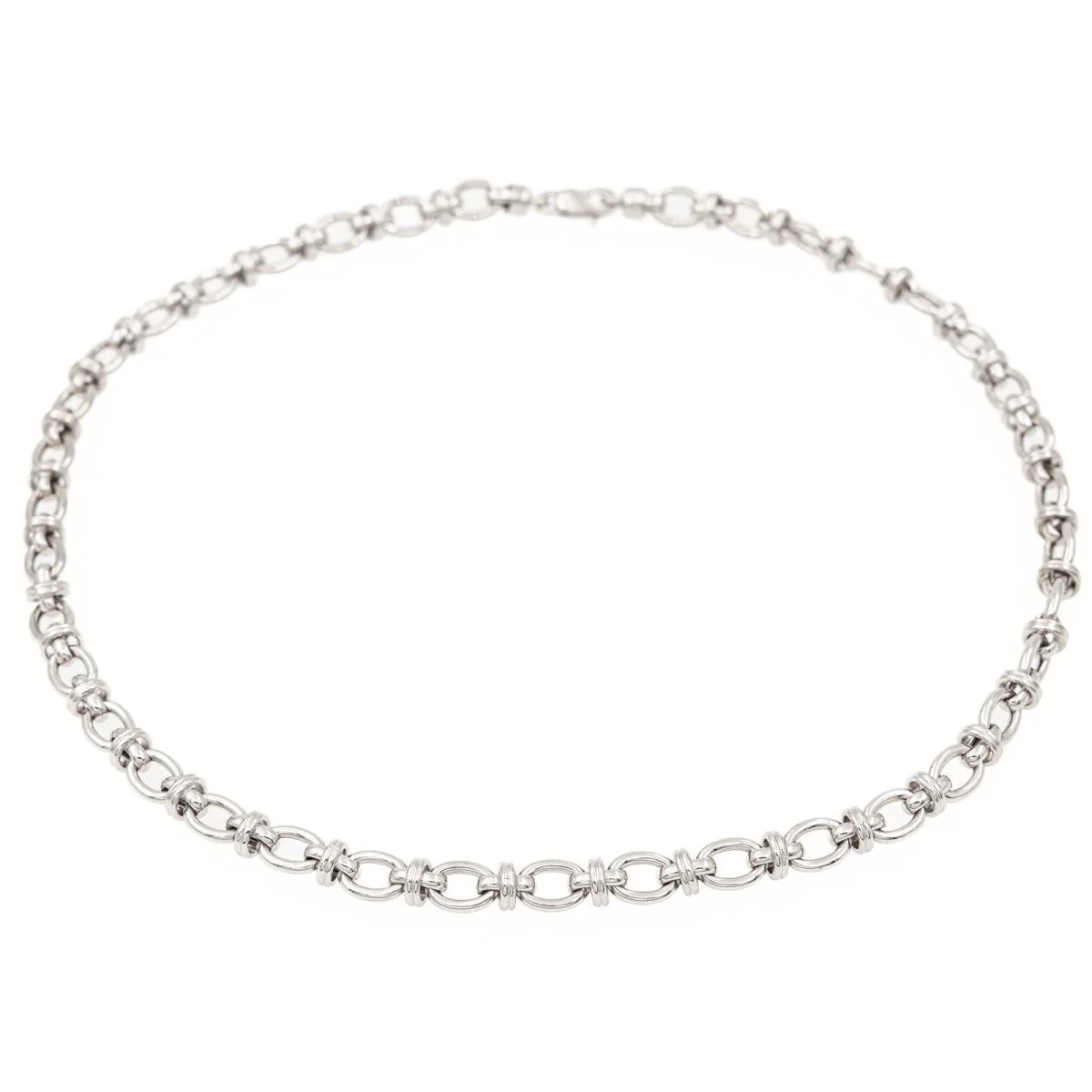 Collier maille fantaisie en or blanc - Image 3
