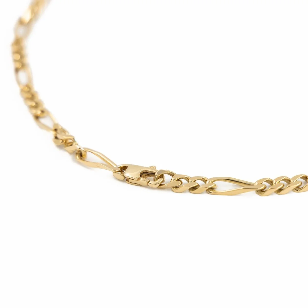 Collier Chaîne maille figaro en or jaune - Image 2