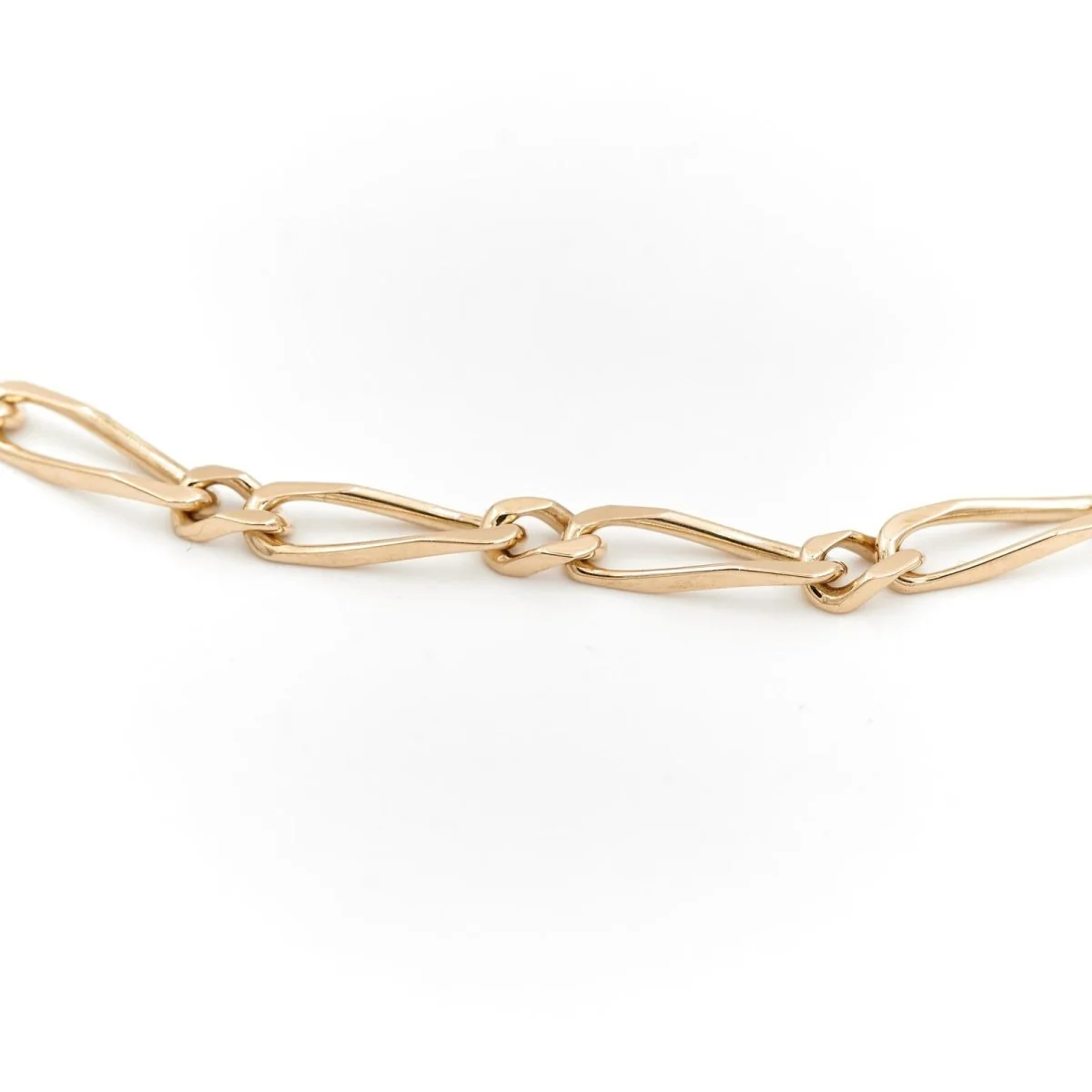Collier Chaîne maille figaro en or jaune - Image 2