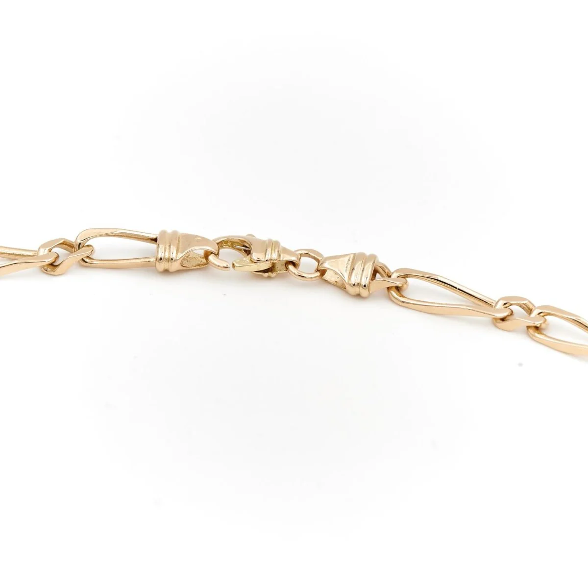 Collier Chaîne maille figaro en or jaune - Image 3