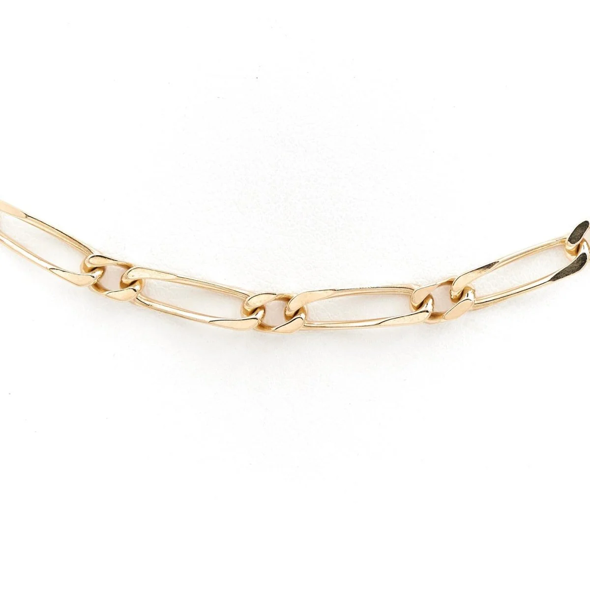 Collier Chaîne maille figaro en or jaune - Image 4