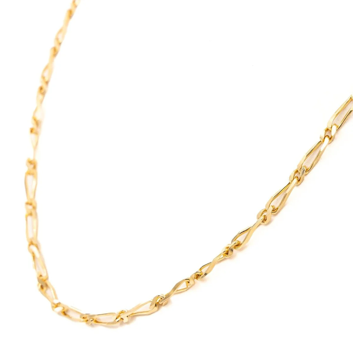 Collier Chaîne maille figaro en or jaune - Image 2