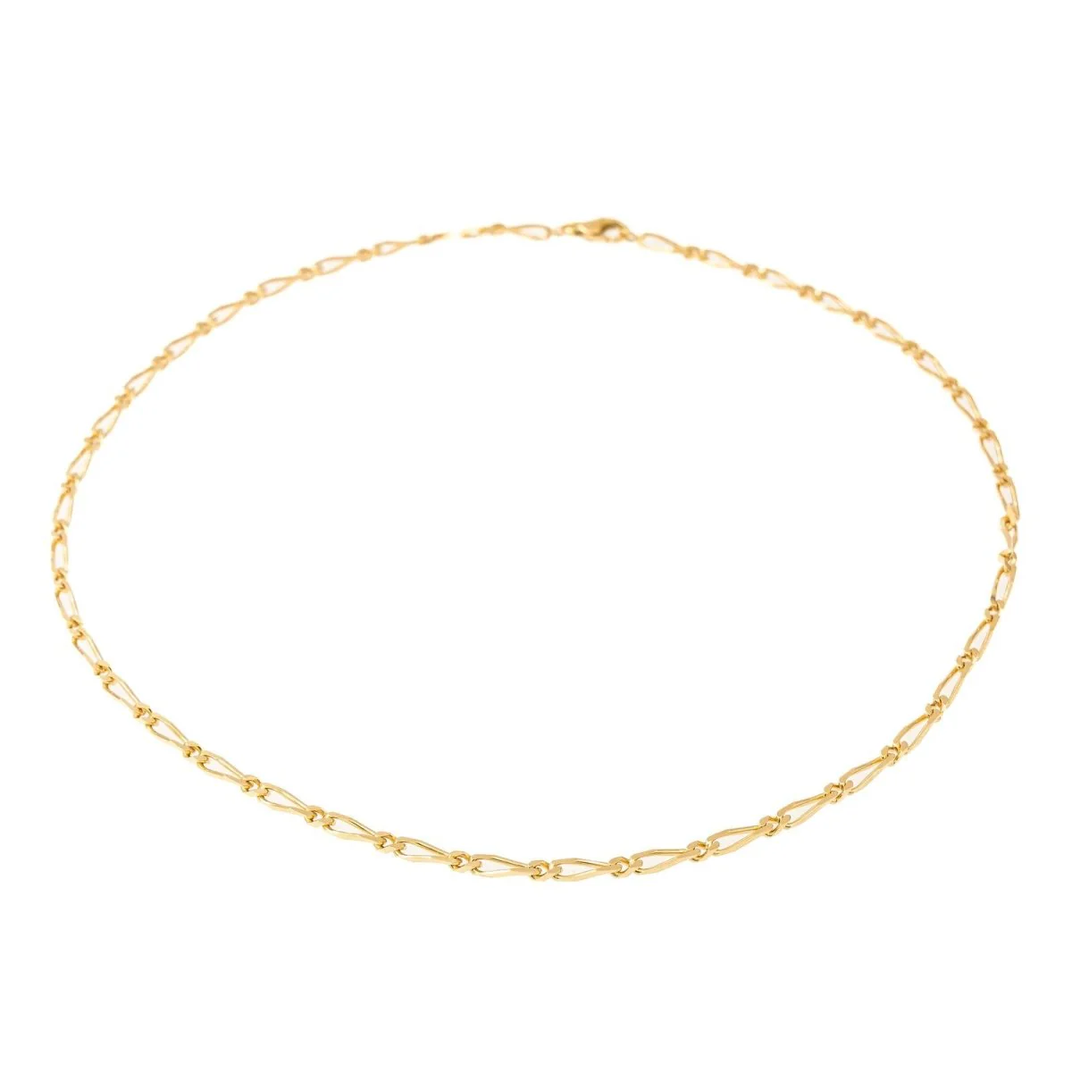 Collier Chaîne maille figaro en or jaune - Image 4