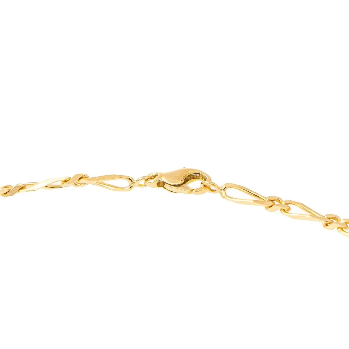 Collier Chaîne maille figaro en or jaune - Image 5