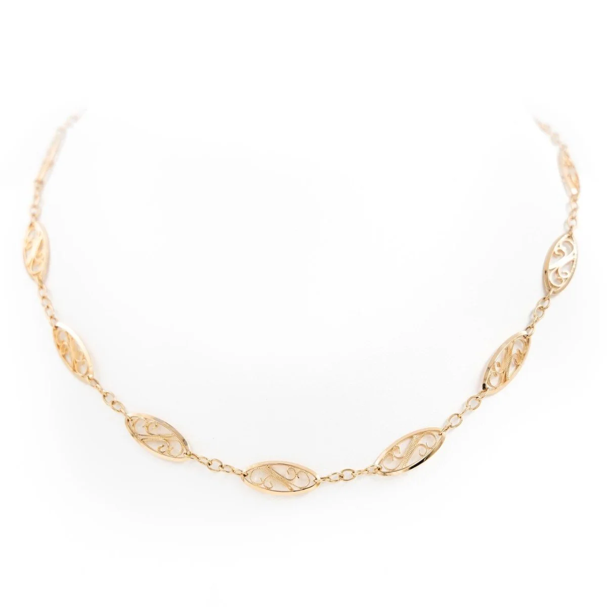 Collier Chaîne maille filigrane en or jaune